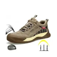 DANWEILE - Zapatos de Seguridad ligeros para hombres cómodos trabajo - Khaki.