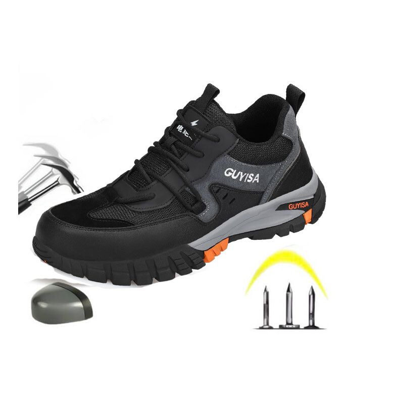 DANWEILE - Zapatos de Seguridad ligeros para hombres cómodos trabajo - Negro.