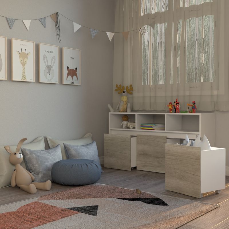 AMV TIENDA ONLINE - Mueble Juguetero Guardado Organizador Juguetes Baul C Ruedas