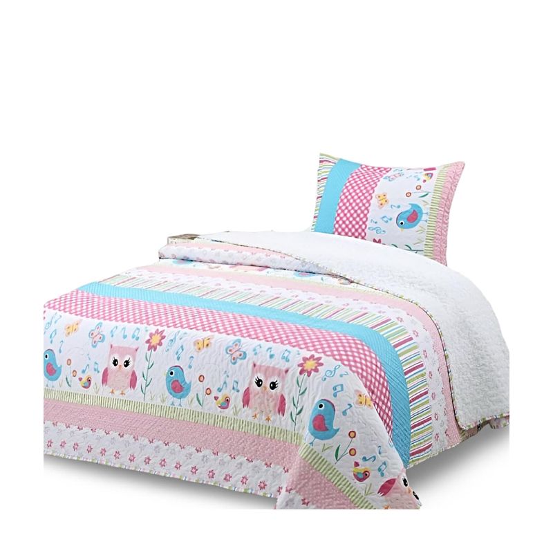 GENERICO - COBERTOR COLCHA QUILT SHERPA OTOÑO INVIERNO PLAZA Y MEDIA