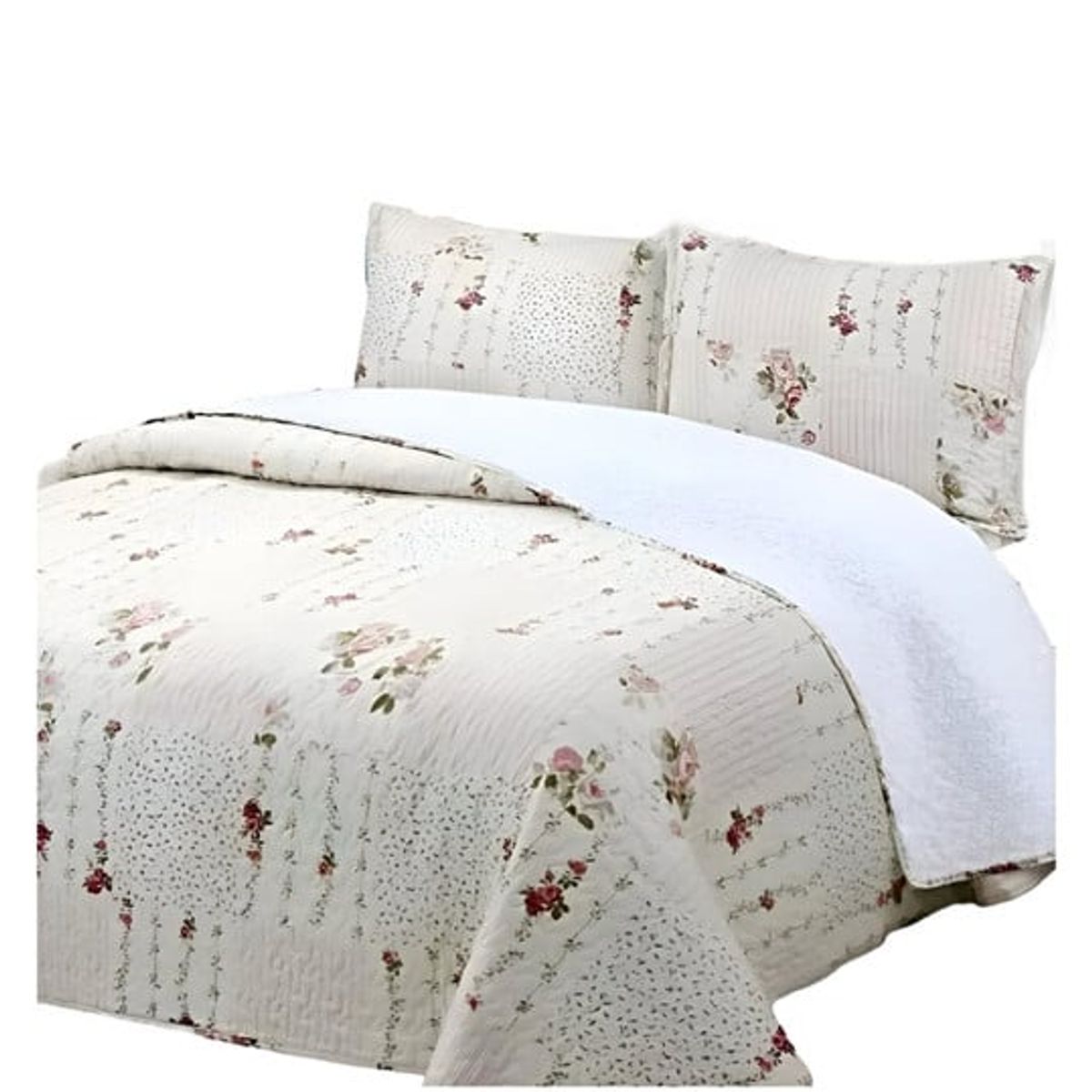 GENERICO - COBERTOR COLCHA QUILT SHERPA OTOÑO INVIERNO 2 PLAZAS