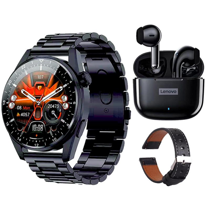 LENOVO - Lenovo LP40 Pro De Audífonos-Negro y Toumi GT-A-B Reloj inteligente