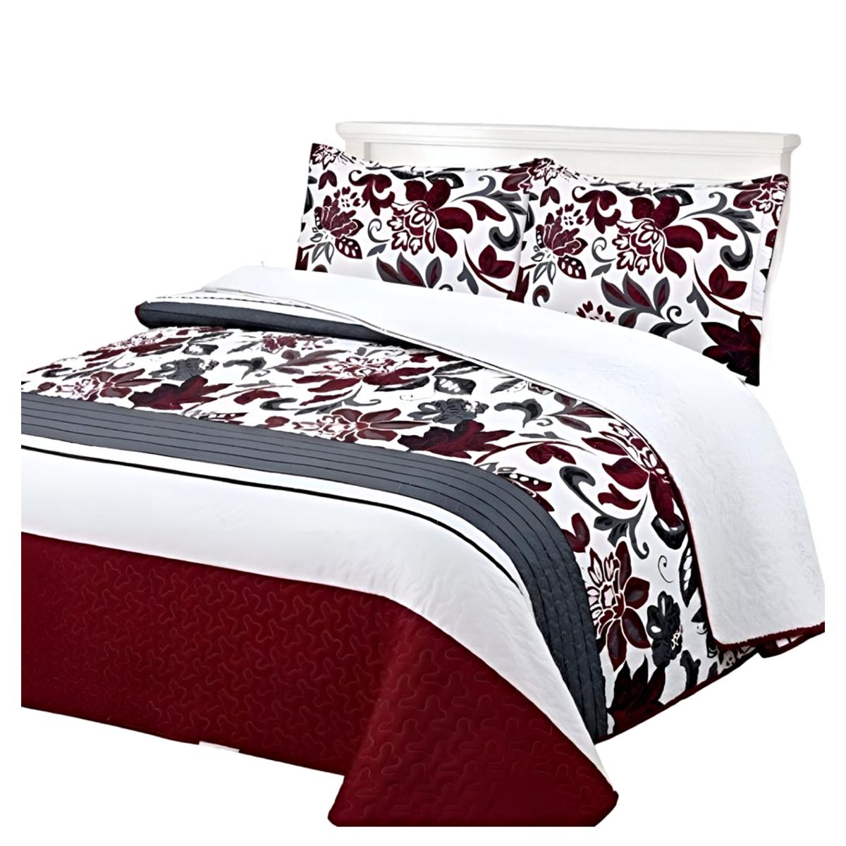 GENERICO - COBERTOR COLCHA QUILT SHERPA OTOÑO INVIERNO 2 PLAZAS