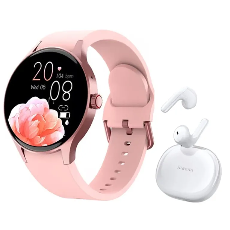 Audífonos Bluetooth Air 3 SE y Reloj Inteligente Y80-Rosa