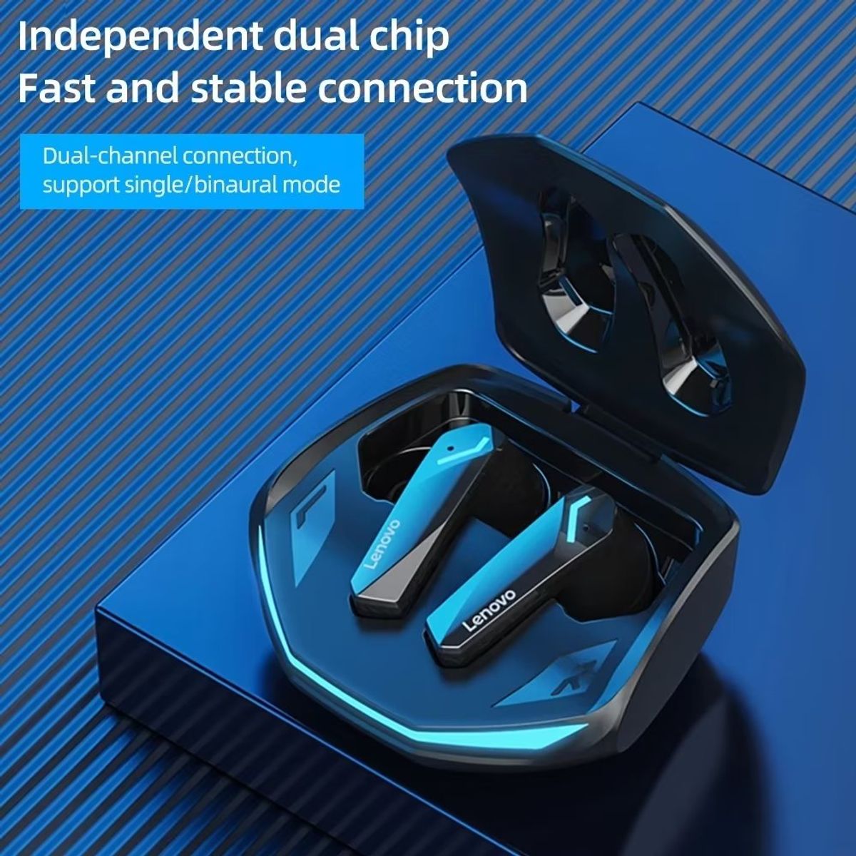 LENOVO - Set de 2 audífonos Lenovo GM2 Pro TWS 53 - Negro + Blanco