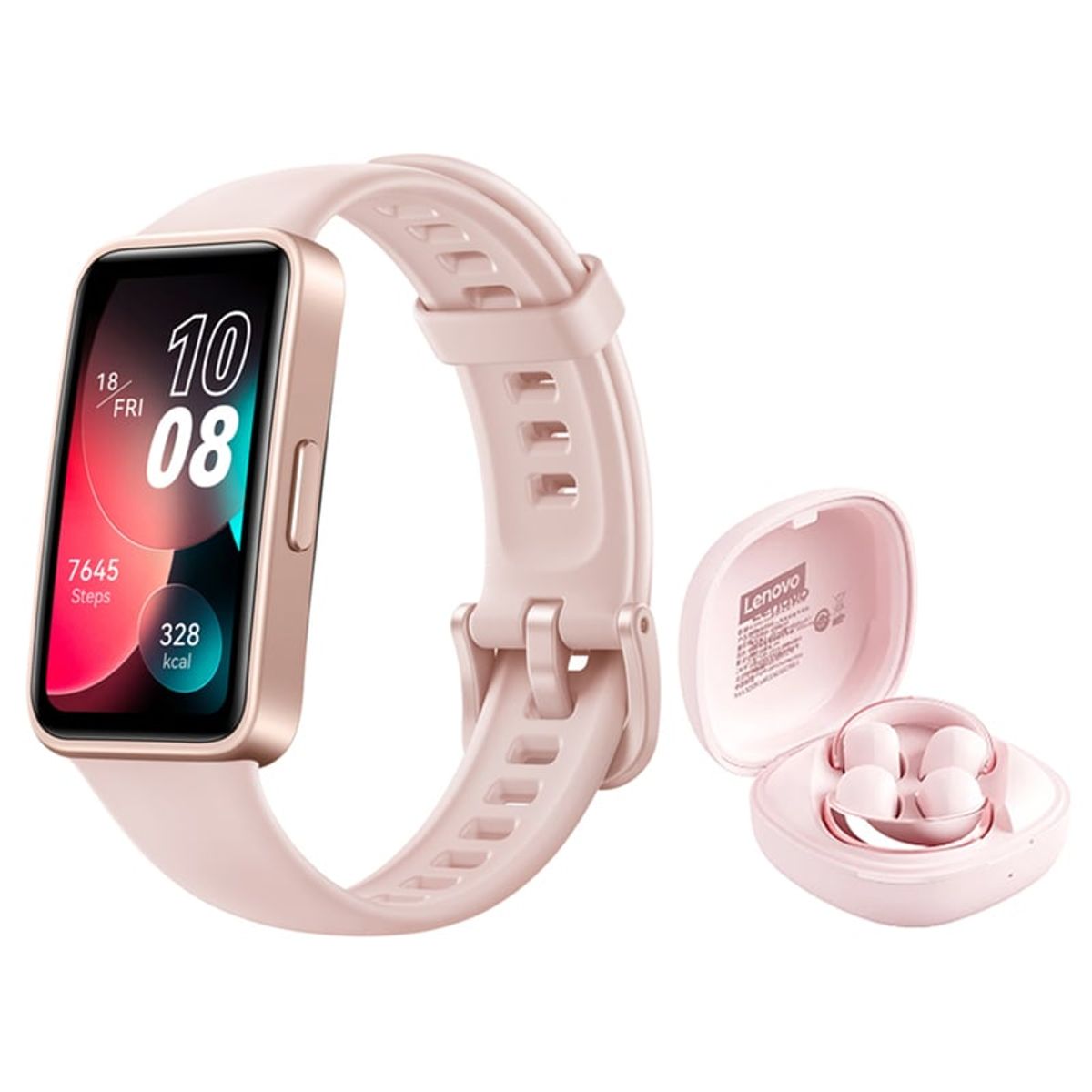HUAWEI - Huawei Band 8 147 Pulsera Reloj y Audífonos Lenovo LP38 Tws-Rosa
