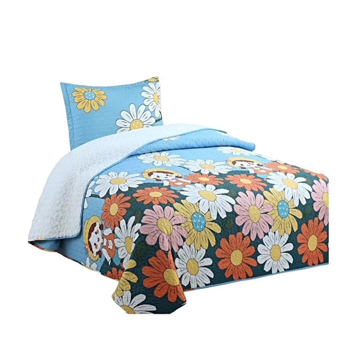 GENERICO - COBERTOR COLCHA QUILT SHERPA OTOÑO INVIERNO PLAZA Y MEDIA