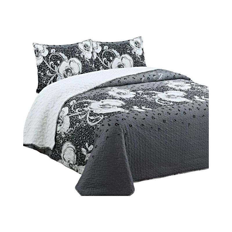GENERICO - COBERTOR COLCHA QUILT SHERPA OTOÑO INVIERNO 2 PLAZAS