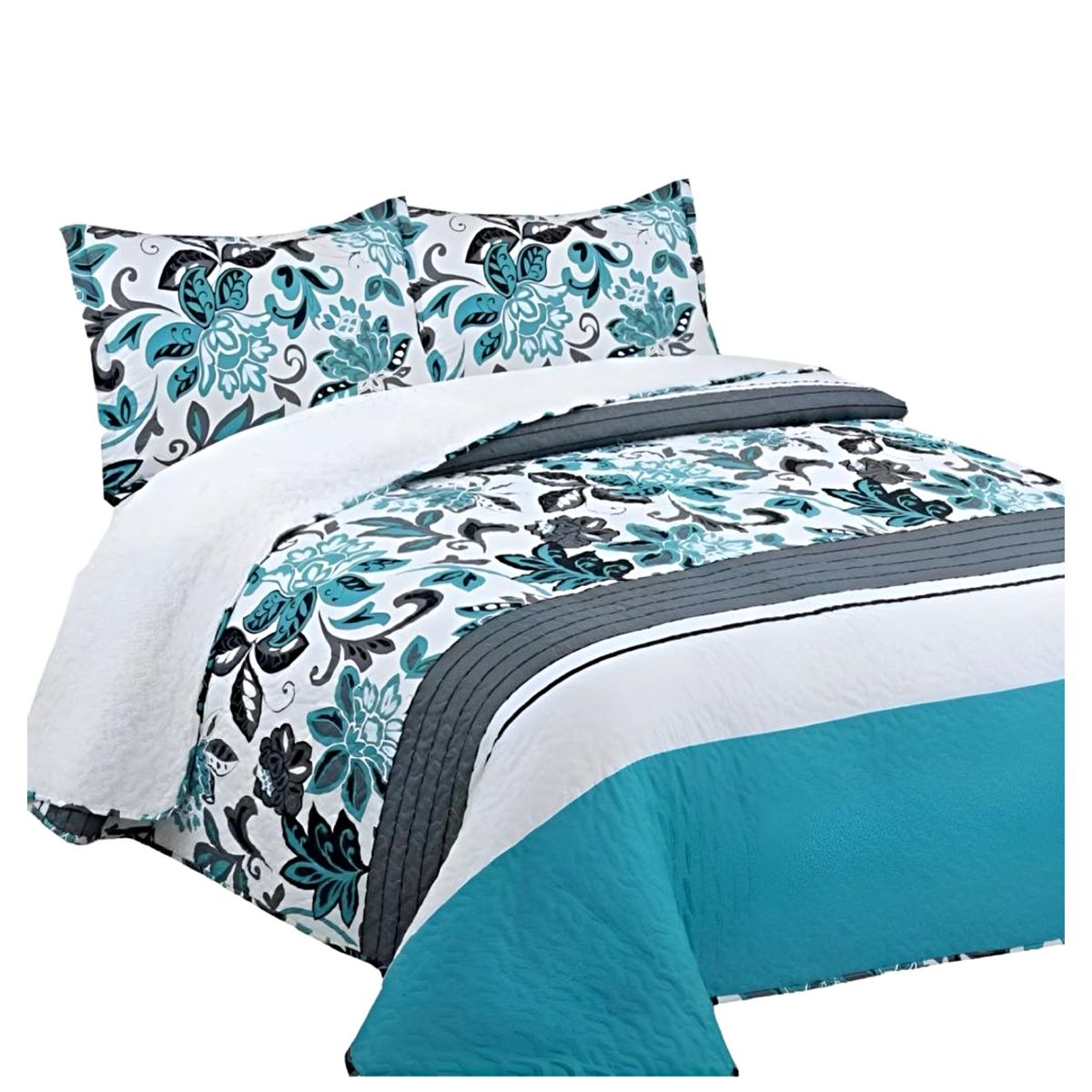 GENERICO - COBERTOR COLCHA QUILT SHERPA KING MEDIDA 230X250 cm