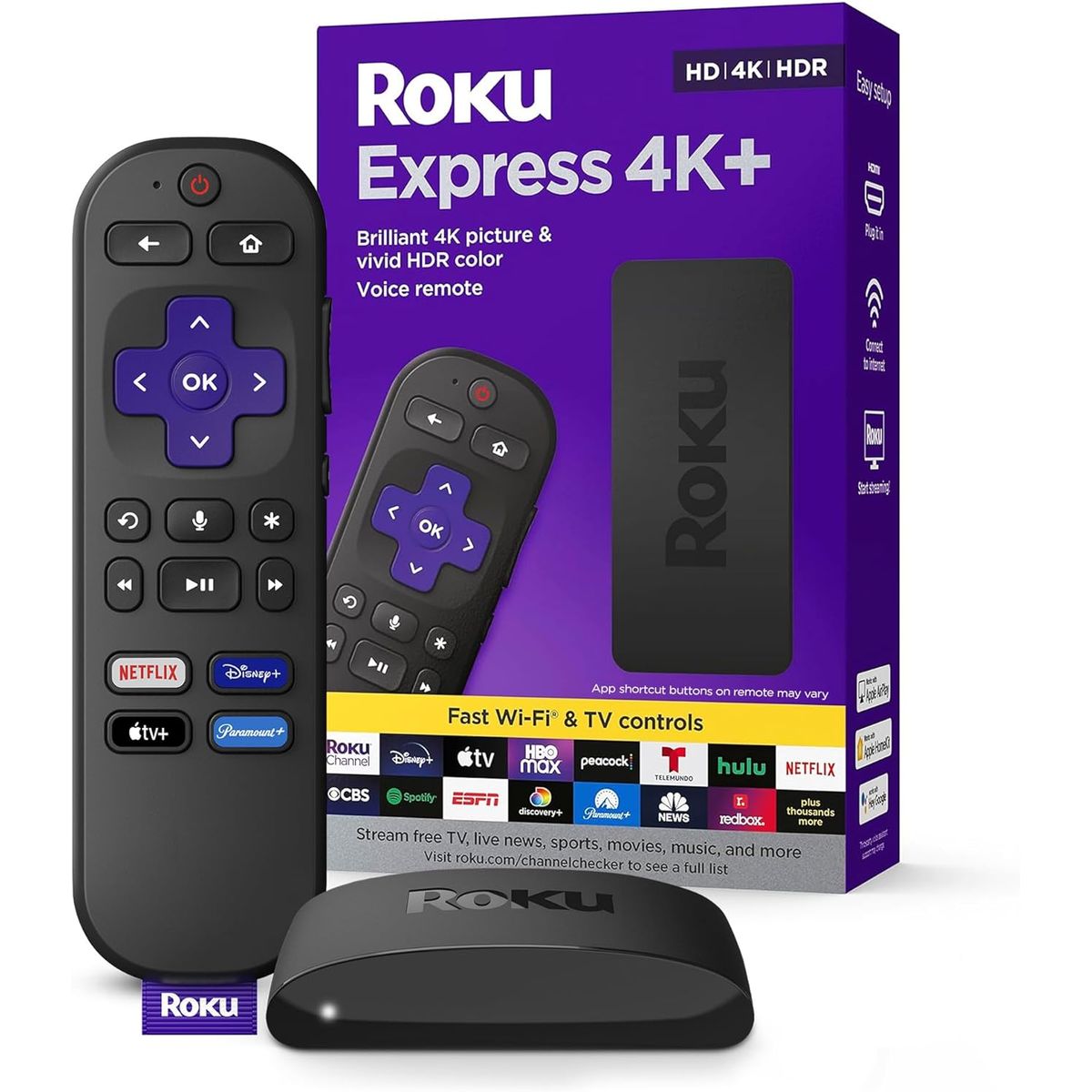 ROKU - Roku Express 4K+ HDR Dispositivo de Streaming