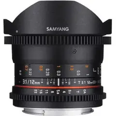 SAMYANG - 12mm T3.1 VDSLR ED AS NCS Ojo De Pez Lente Para Canon EF-Negro