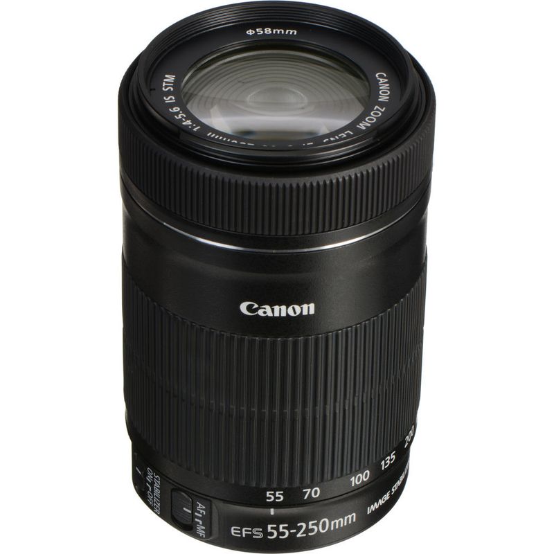 CANON - Canon EF-S 55-250mm f/4-5.6 IS STM Lente Caja Blanca - Negro