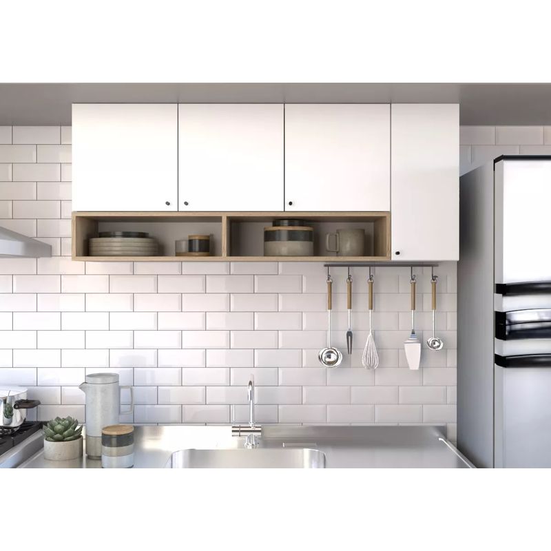 AMV TIENDA ONLINE - Mueble Aereo Cocina Mural Gabinete 4 Puertas Estantes 140m