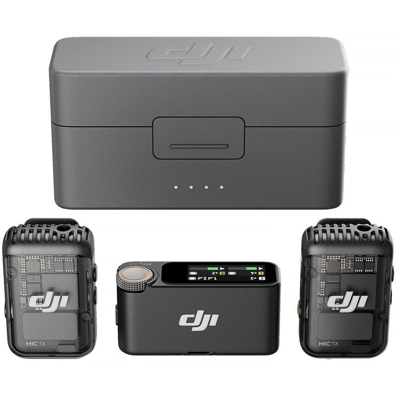 DJI - Microfono Inalámbrico DJI Mic 2 2 TX + 1 RX + estuche de carga Negro