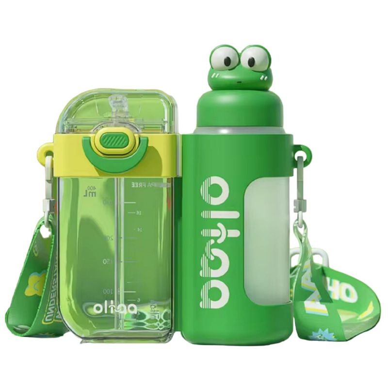GENERICO - Botella De Agua 2En1 Para Niños Escolar 720ml Verde Infantil