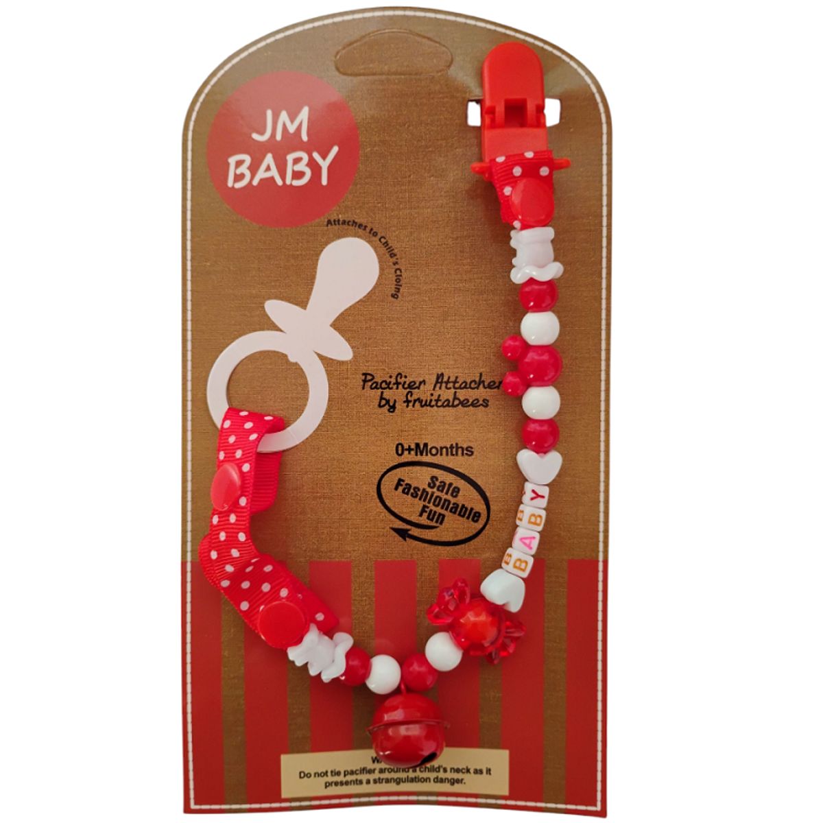 TEDMIMAK - prendedor portachupete bebe con sonajero