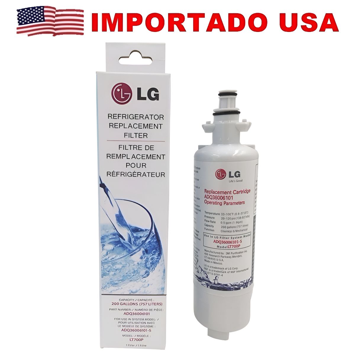 LG - Filtro Agua LG Refrigerador Lt700p Adq36006101
