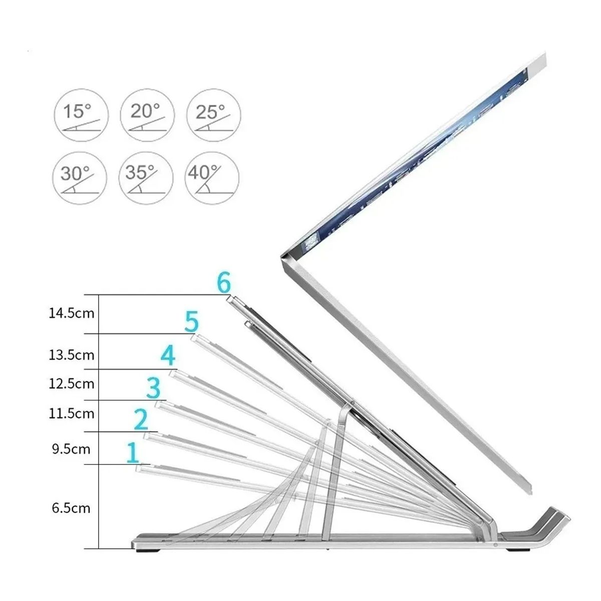 GENERICO - Soporte OMOTON aluminio reclinable hasta 15.6