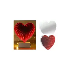 RAF - Lámpara Y Espejo Luz Led Corazón Túnel Infinito Del Amor