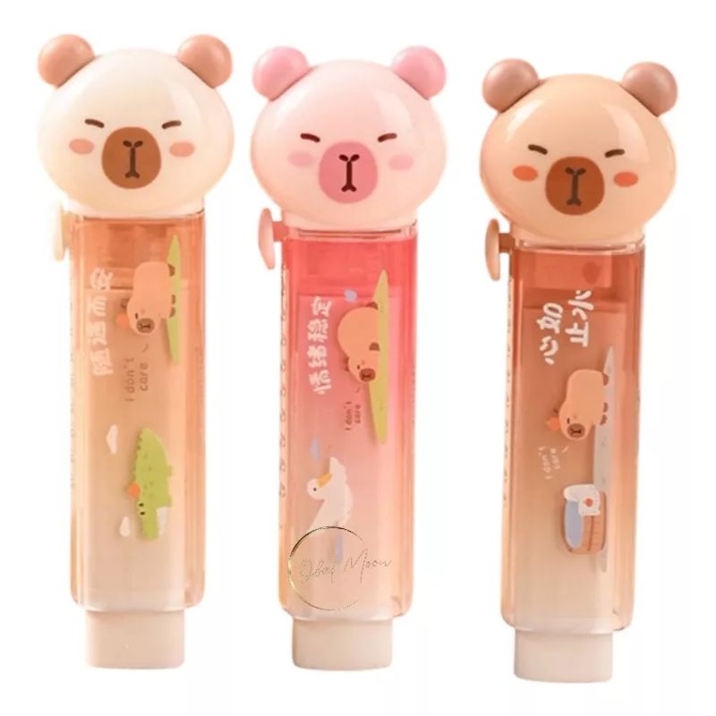 GENERICO - Goma De Borrar Capibara Retráctil Escolar Kawaii