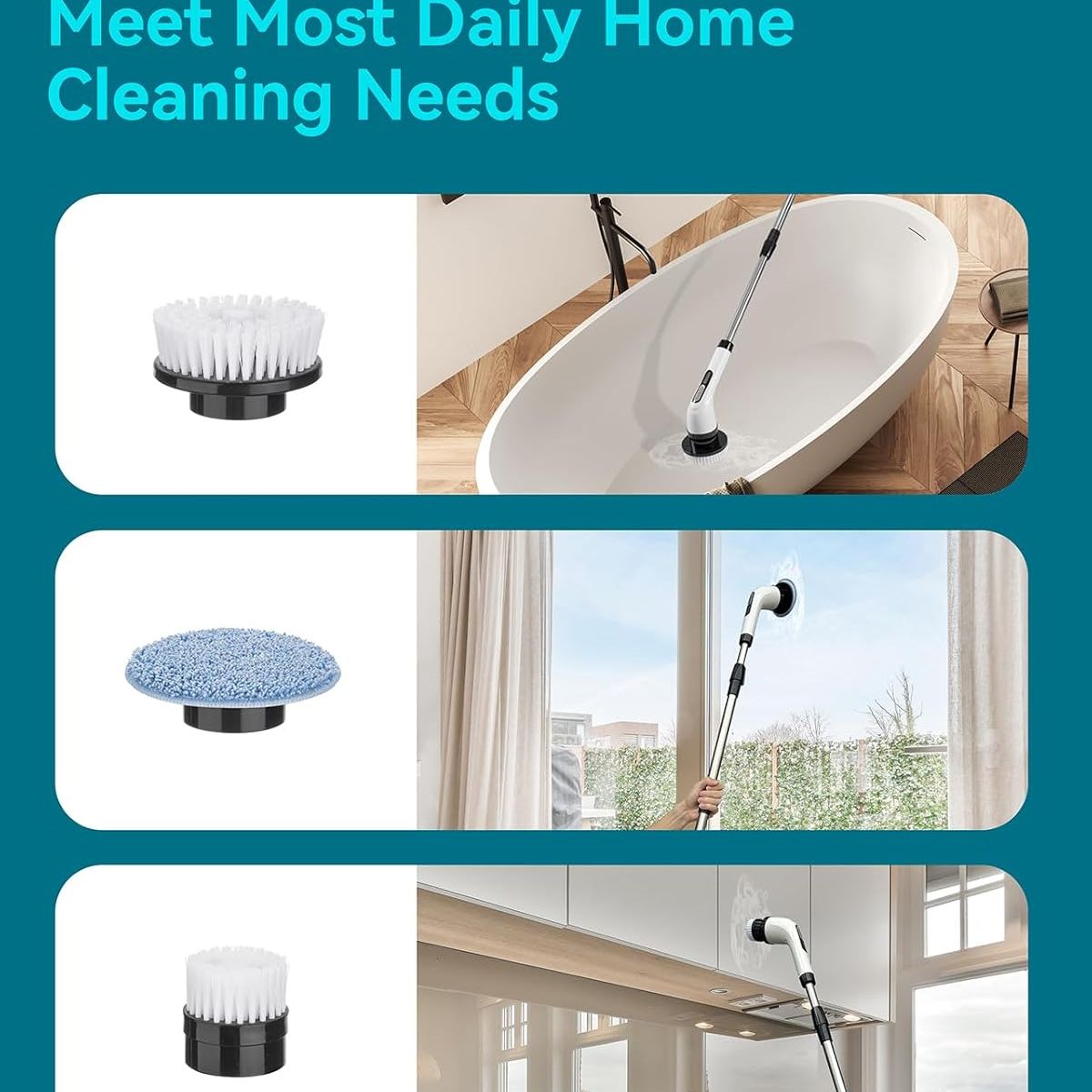 GENERICO - Cepillo Limpiador Eléctrico Giratorio 9 en 1 Inalámbrico