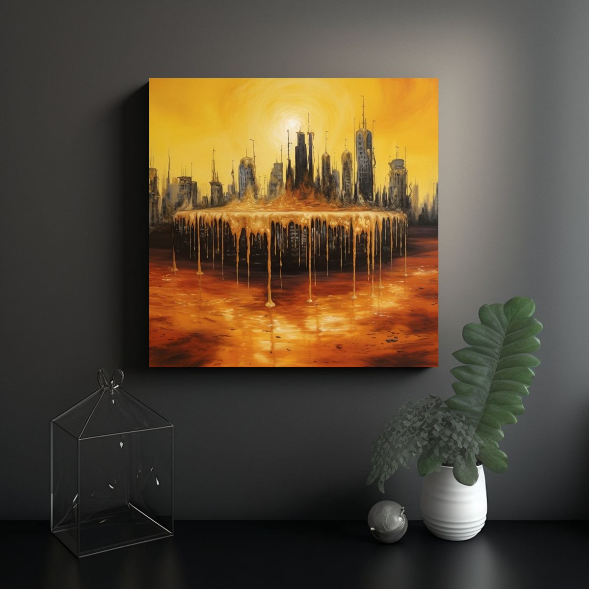 GENERICO - Pinturas Surrealistas Actuales De La Ciudad De 80x80 Cm