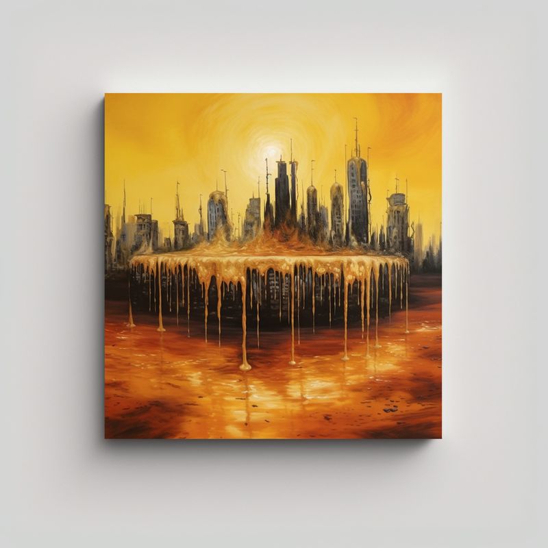 GENERICO - Pinturas Surrealistas Actuales De La Ciudad De 70x70 Cm