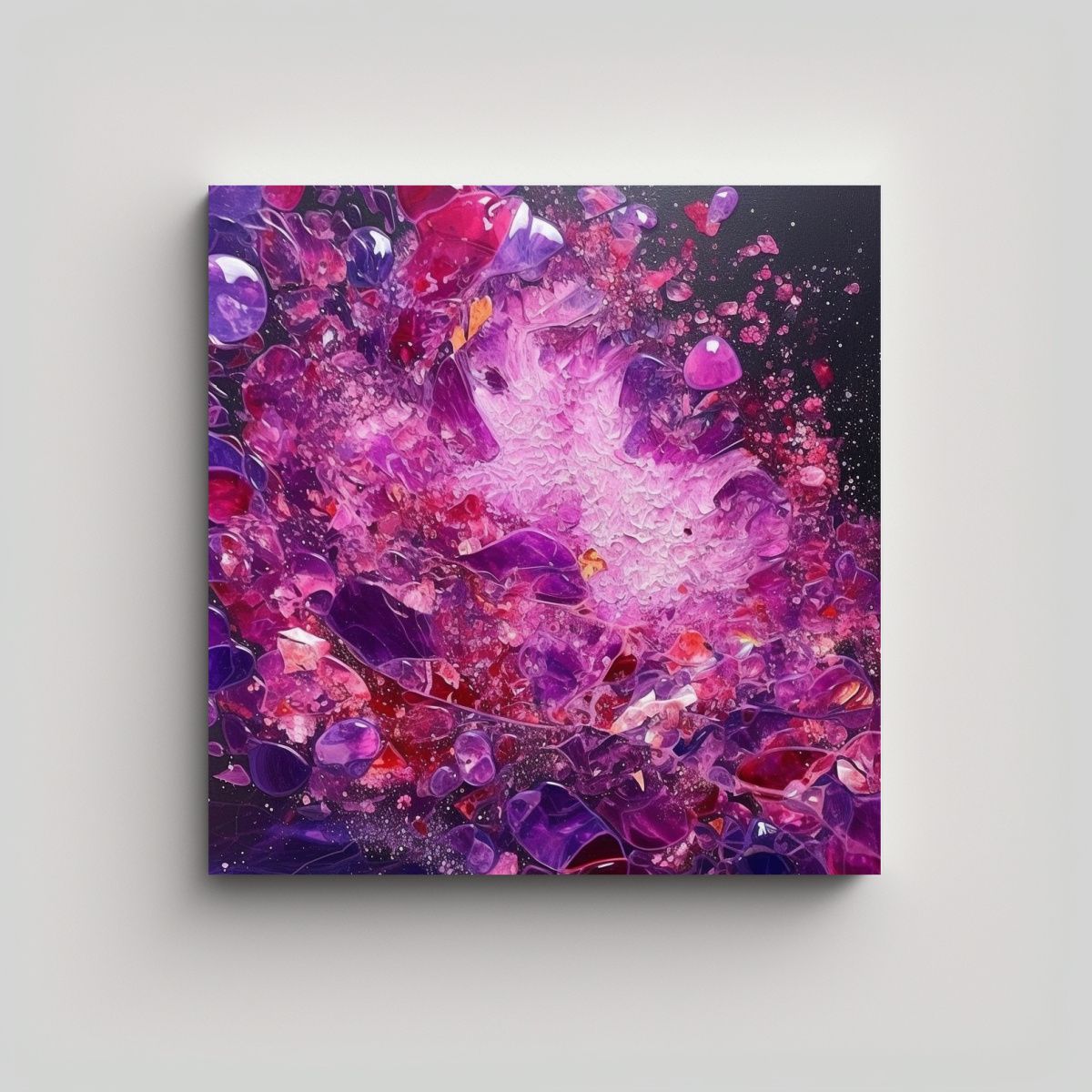 GENERICO - Cuadro Decorativo Movimiento Baño Púrpura 80x80 Cm