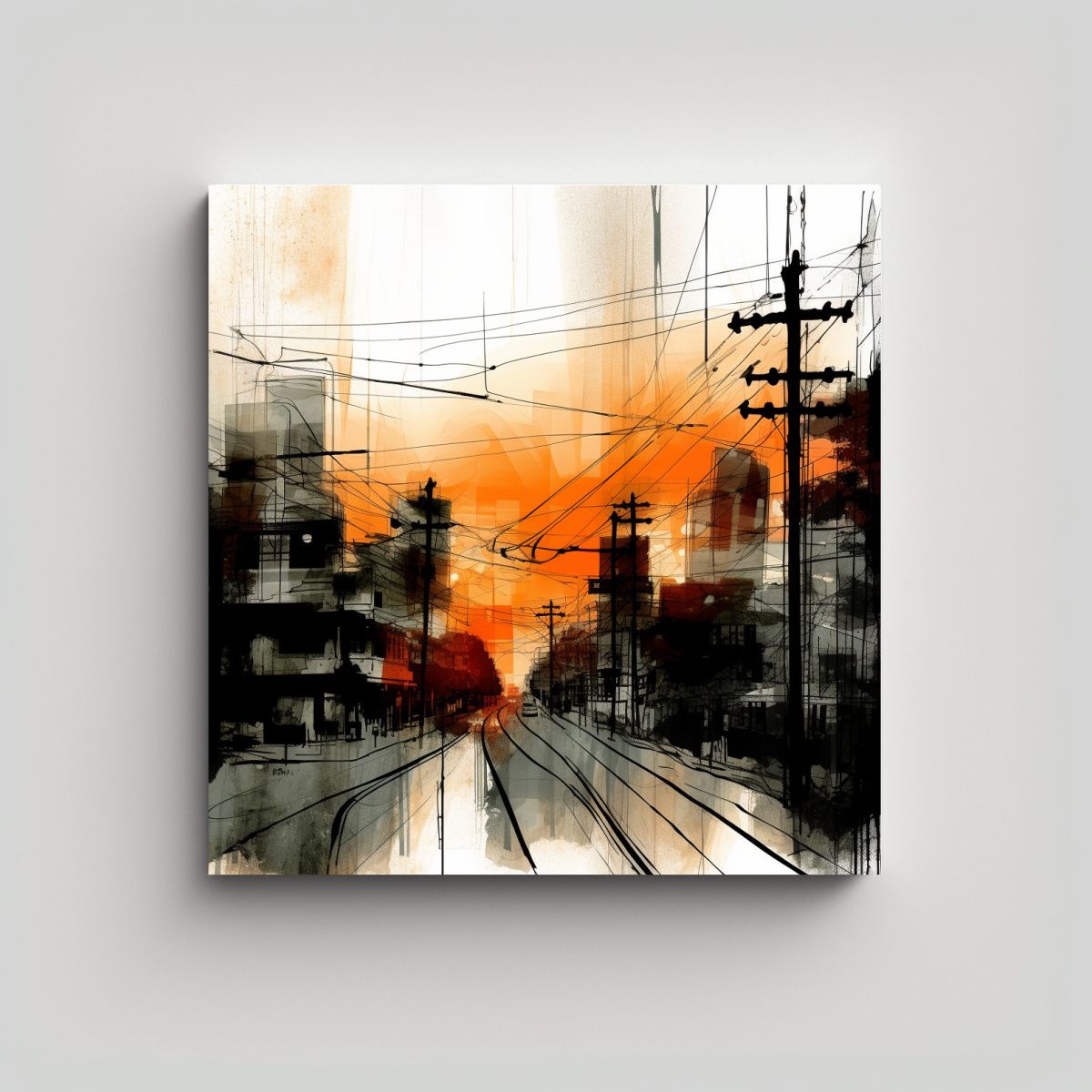 GENERICO - Cuadro Arte Moderno Llamativo En Blanco Negro Y 80x80 Cm