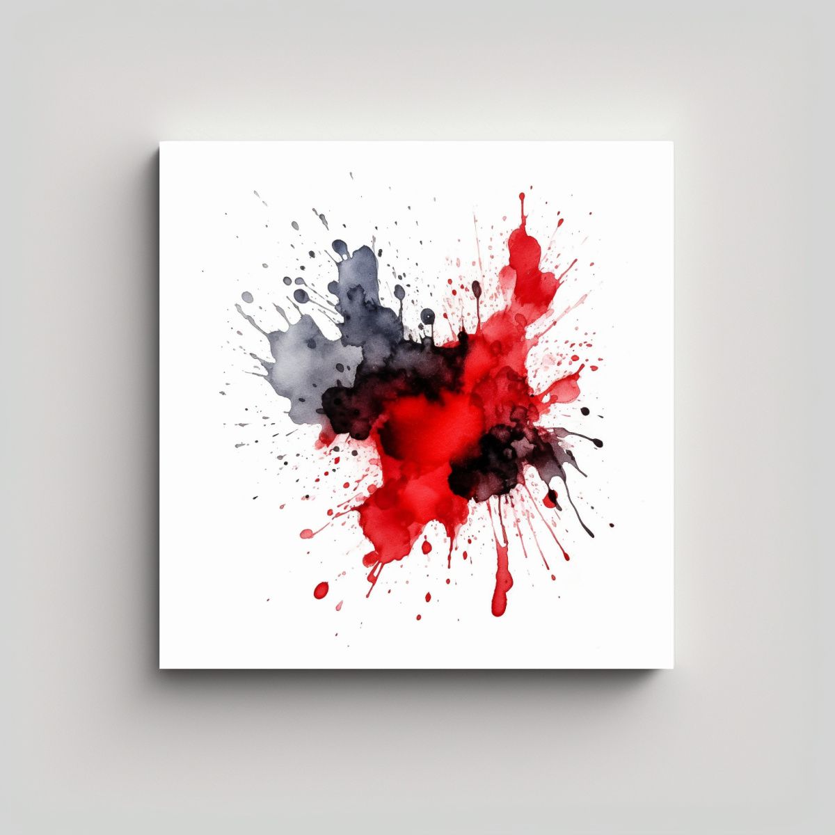 GENERICO - Cuadro Cuadro Fantasía Con Salpicaduras Rojas Y 80x80 Cm