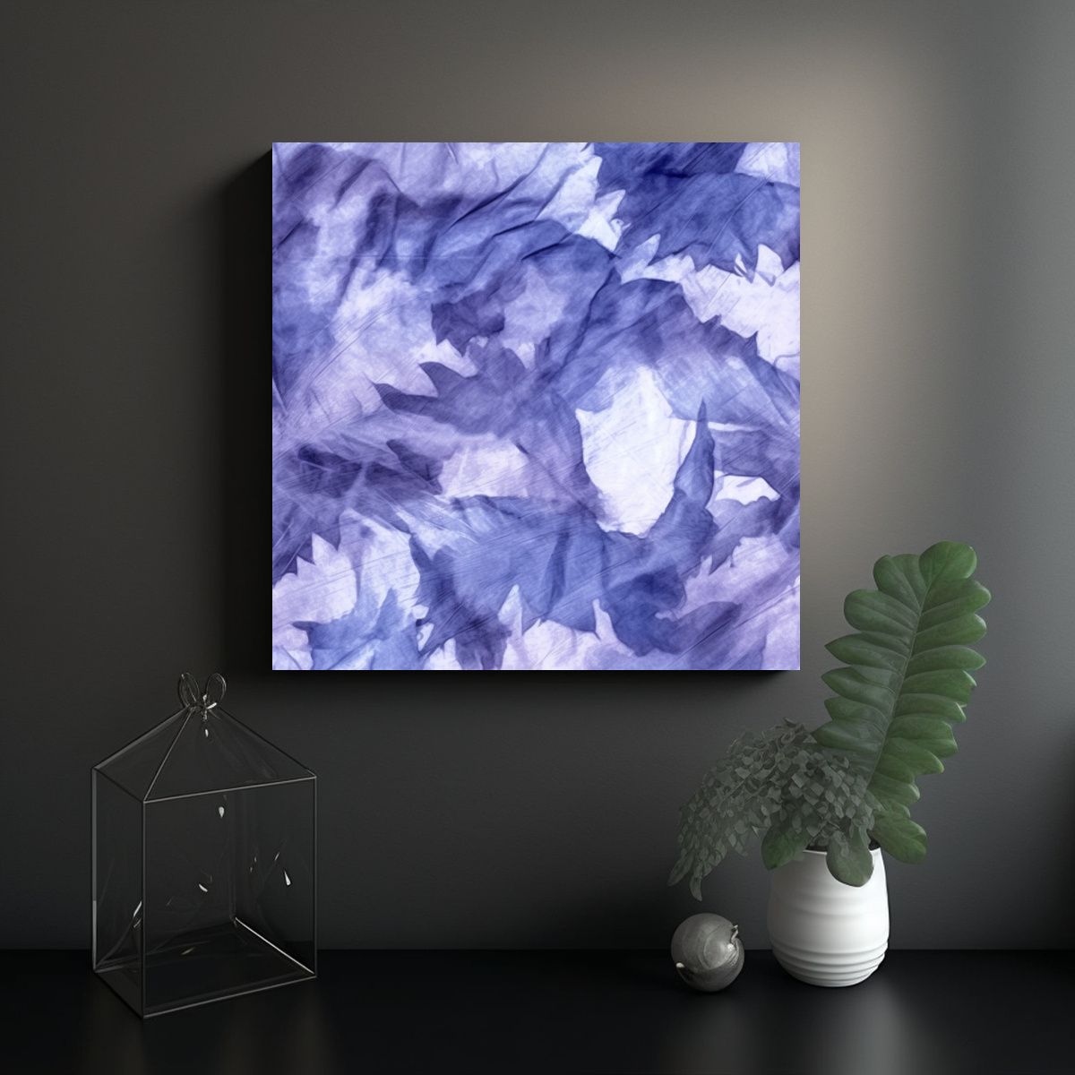 GENERICO - Pinturas Abstractas Azul Y Blanco En Composición 90x90 Cm