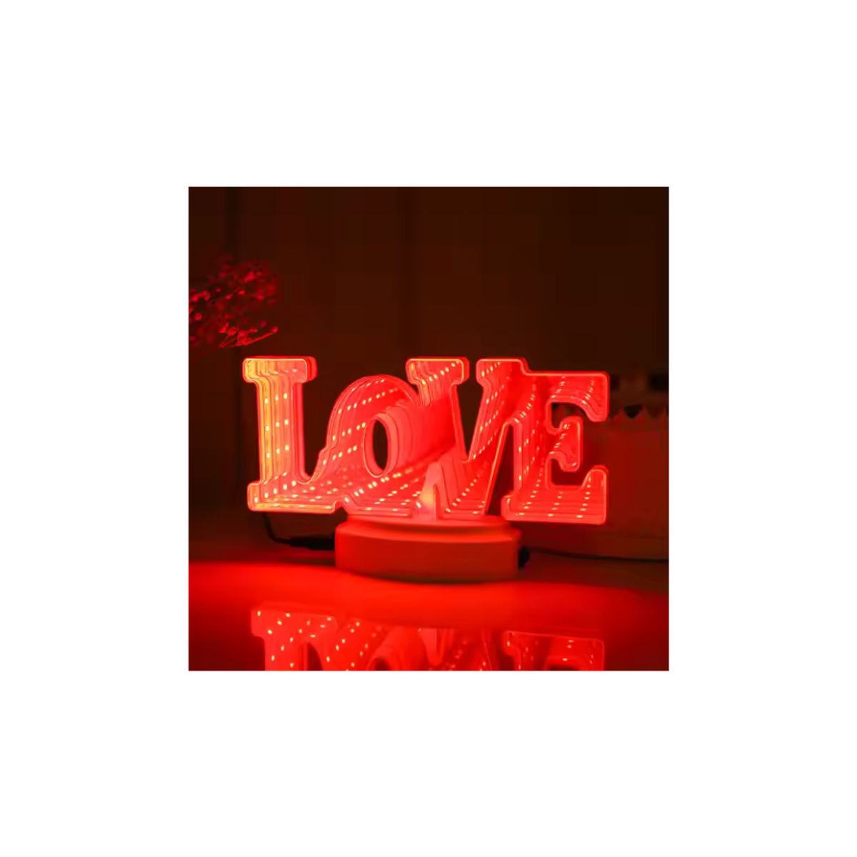 RAF - Lámpara Y Espejo Luz Led LOVE Túnel Infinito Del Amor