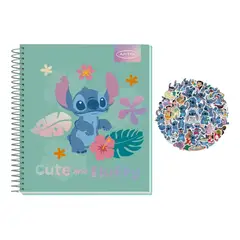 GENERICO - Pack Cuaderno Stitch Artel 120 Hojas + 8 Stickers