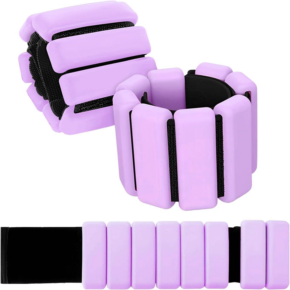 GENERICO - 1LB Pesas De Muñeca Pulsera De Pesas Para Fitness-Violeta