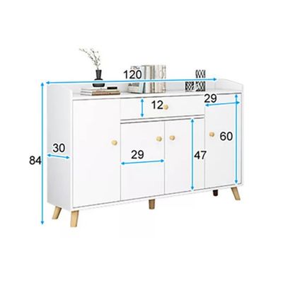 Imagen 2 del producto Zapatero Organizador 120cmx30x84cm De Madera 4 Puertas Color Blanco