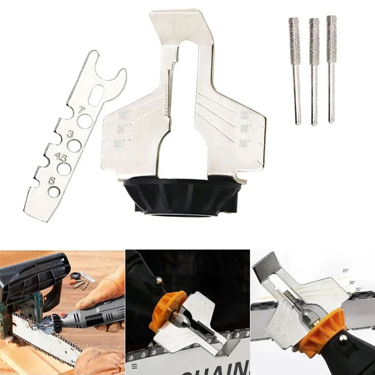 GENERICO - Kit Afilador De Motosierra Guias Afilado Cadena Amoladora