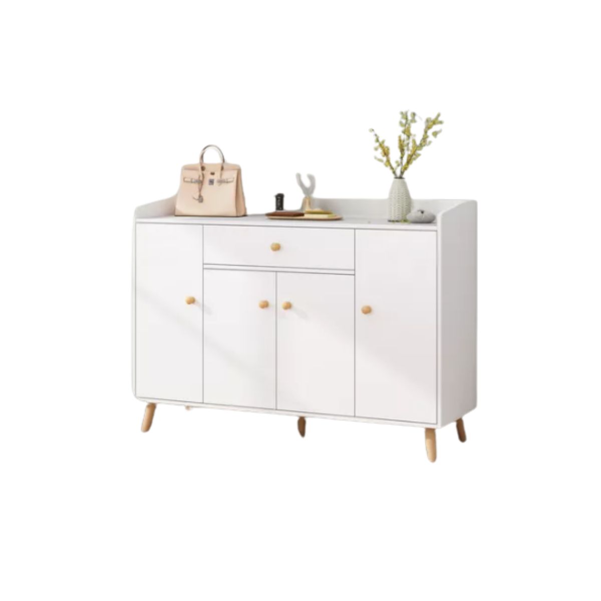 GENERICO - Zapatero Organizador 120cmx30x84cm De Madera 4 Puertas Color Blanco