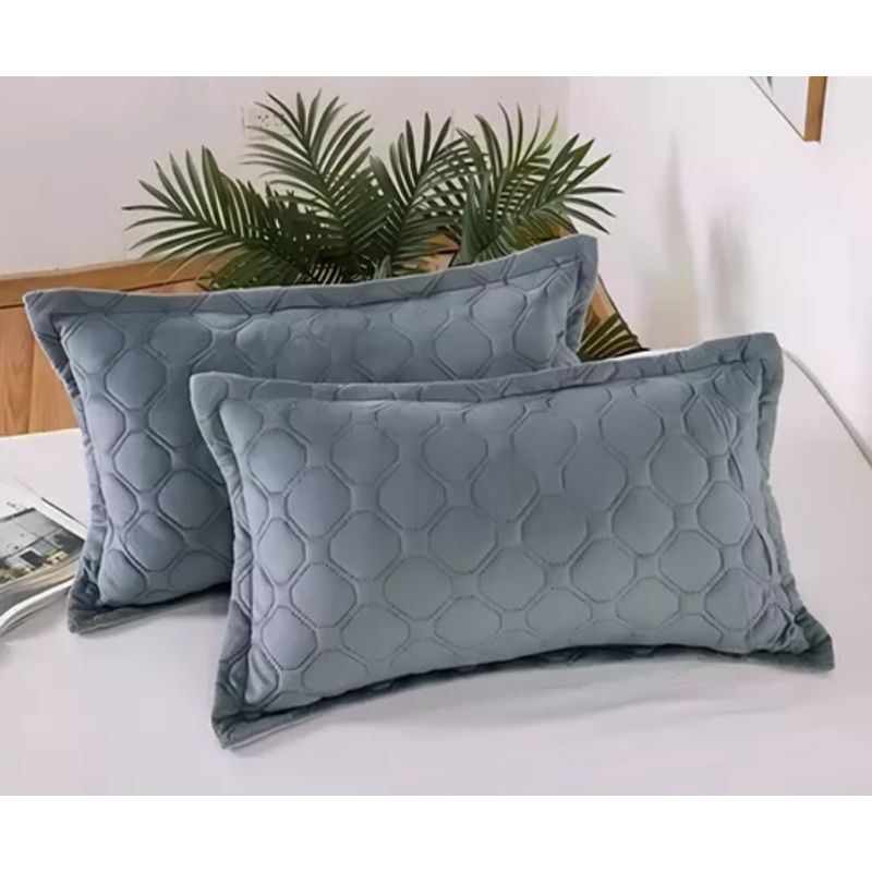 GENERICO - Pack 2 Fundas De Almohadas Diseño Gamuza Color 50x70cm Gris