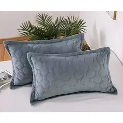 GENERICO - Pack 2 Fundas De Almohadas Diseño Gamuza Color 50x70cm Gris