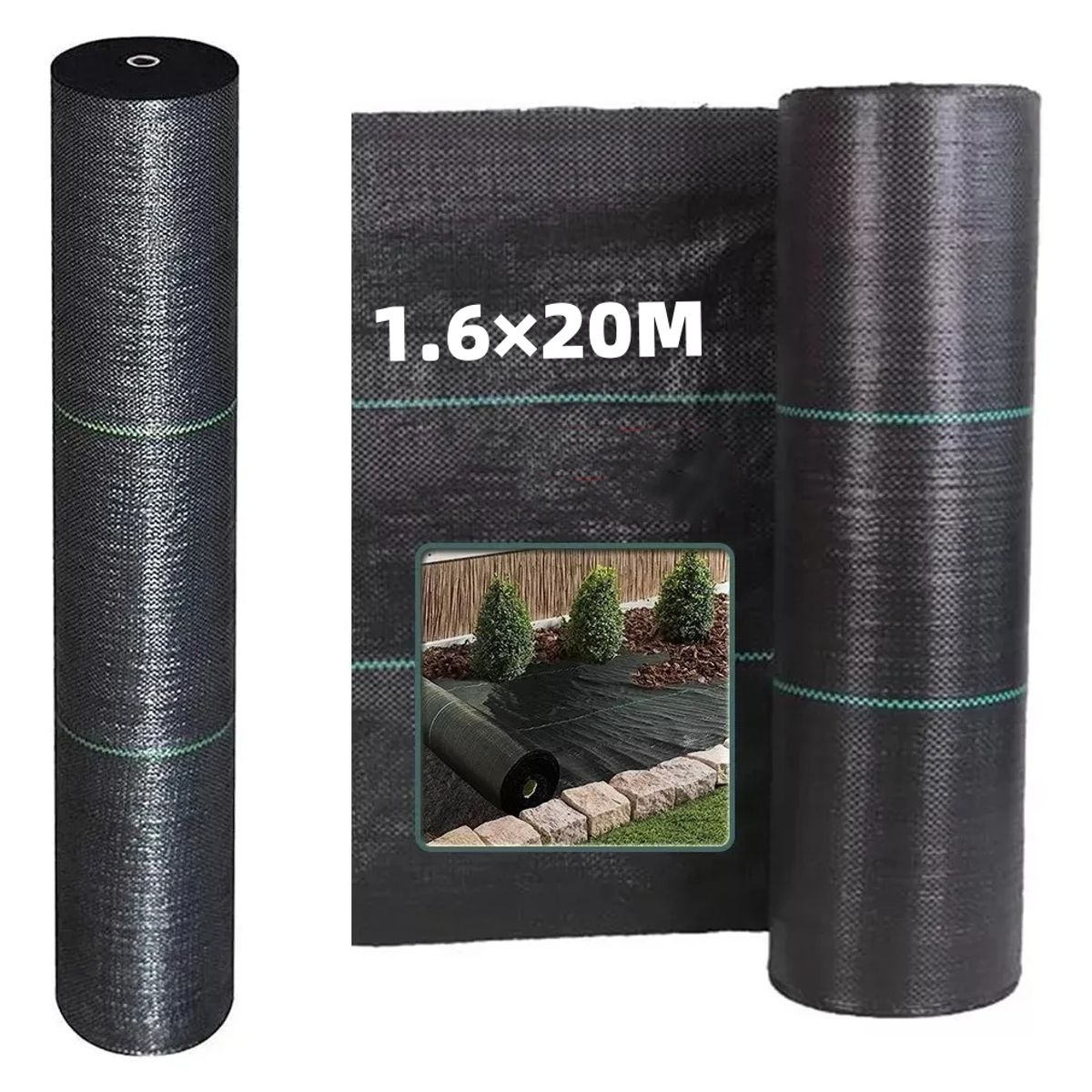 KUANGYE - Ground Cover Antimaleza De 1.6 X 20m Malla Antimaleza
