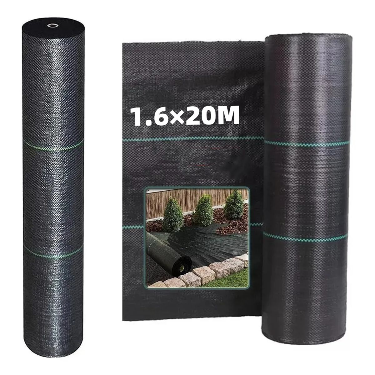KUANGYE - Ground Cover Antimaleza De 1.6 X 20m Malla Antimaleza