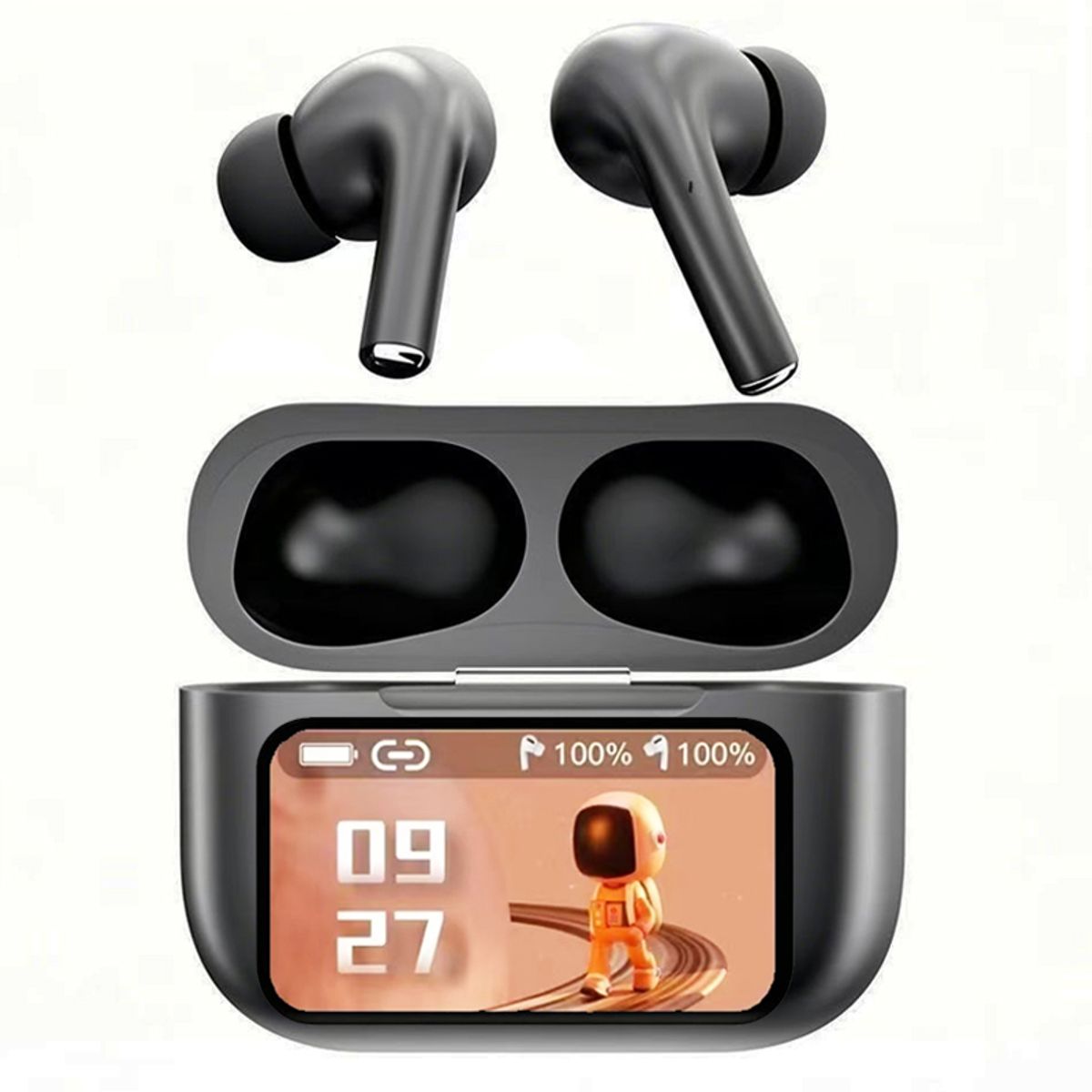 OVOTOUMI - Audifonos inalámbricos Bluetooth A9 con pantalla táctil