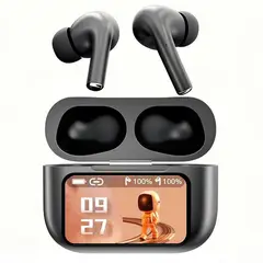 OVOTOUMI - Auriculares inalámbricos Bluetooth A9 con pantalla táctil