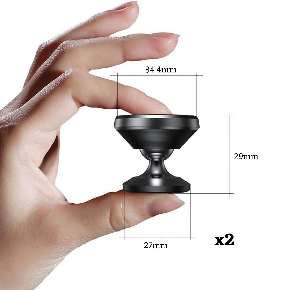 GENERICO - 2pcs Soporte Magnético Para Teléfono De Coche-Plata