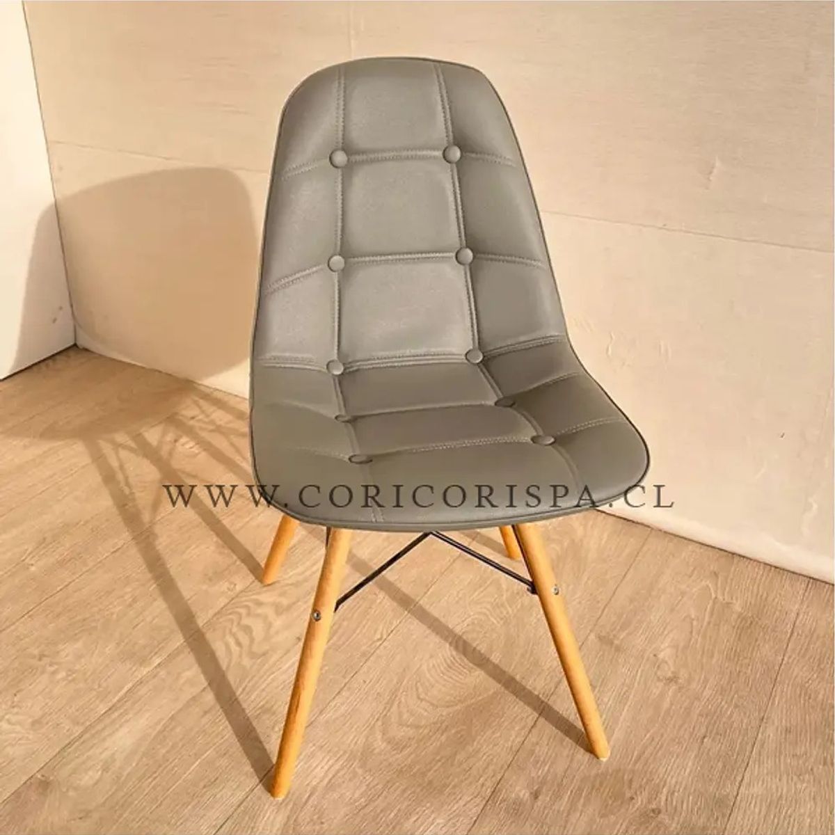 CORI CORI - Silla Capitonné Eames Ecocuero Gris