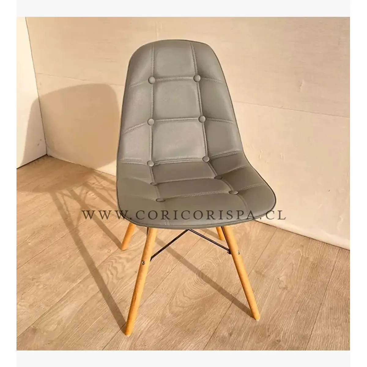 CORI CORI - Silla Capitonné Eames Ecocuero Gris