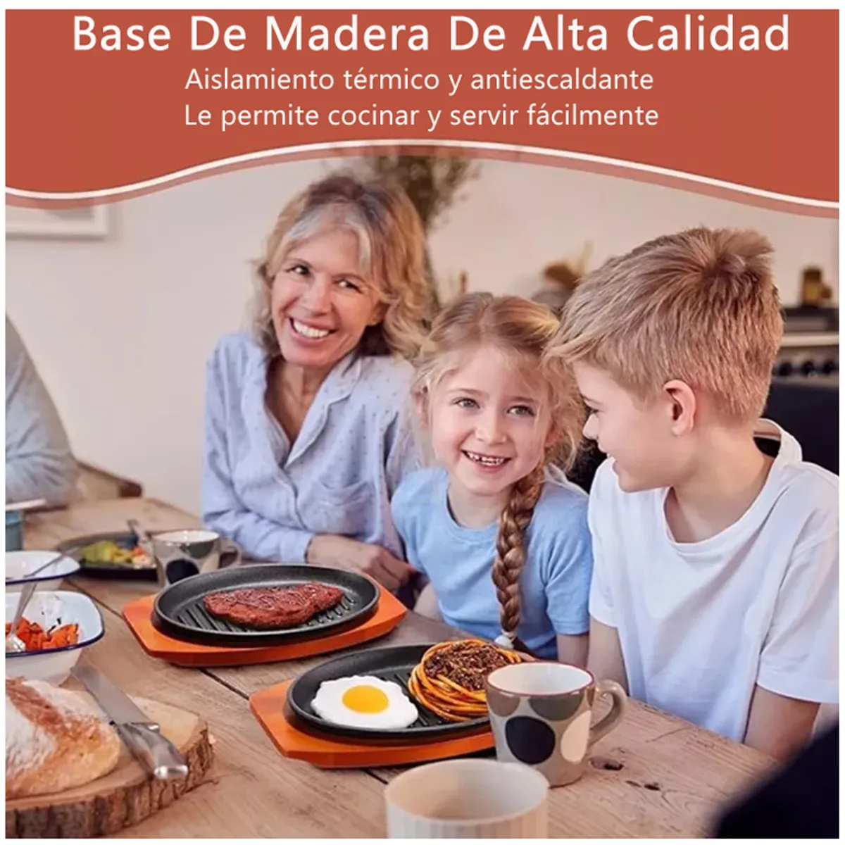 KUANGYE - Plancha Plato De Fierro Fundido Para Asar Bistecs 28cm