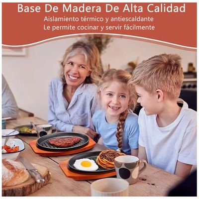 Imagen 2 del producto Plancha Plato De Fierro Fundido Para Asar Bistecs 28cm