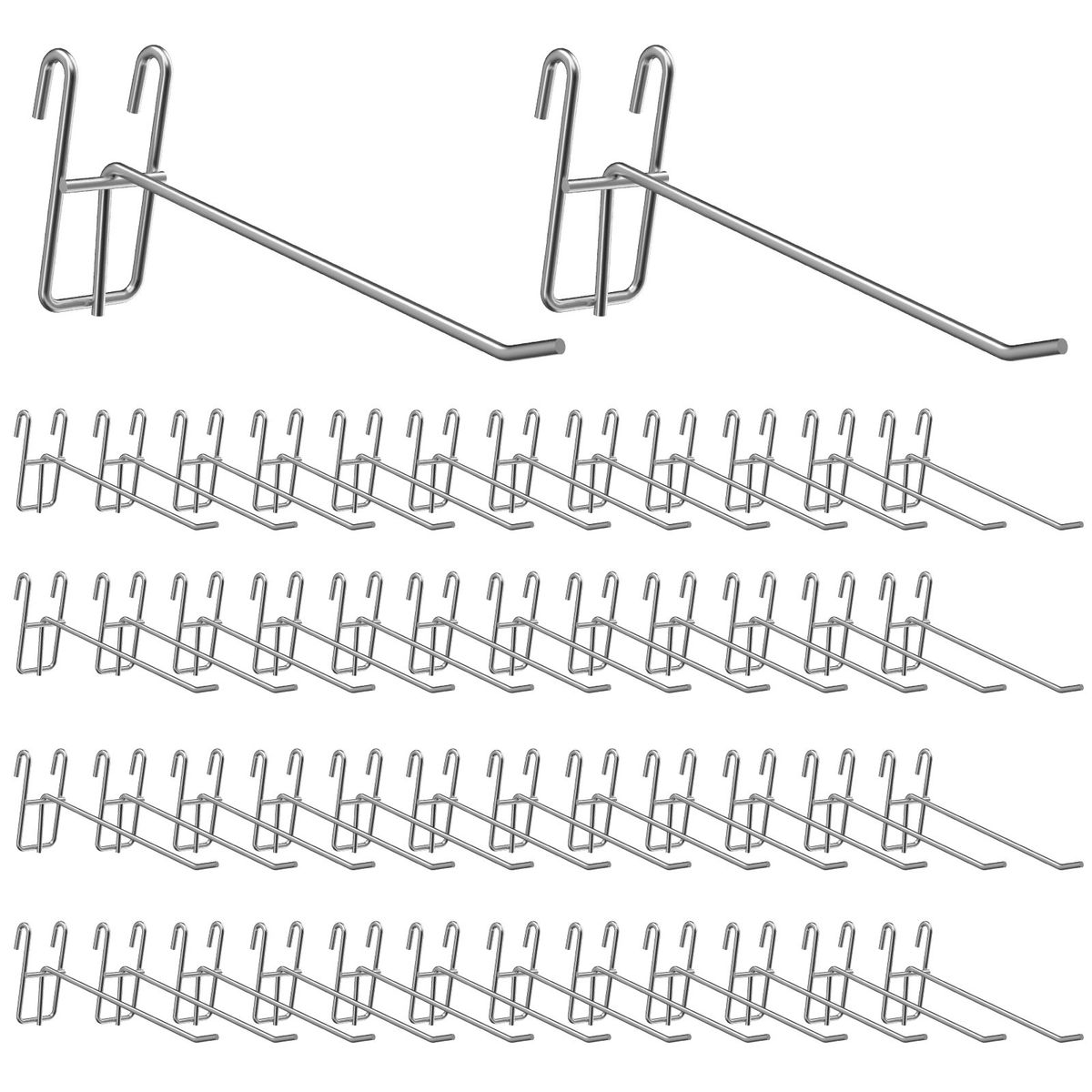 YAYKO - Pack 50 Ganchos Gancheras Panel Ranurado 15cm Exhibidor