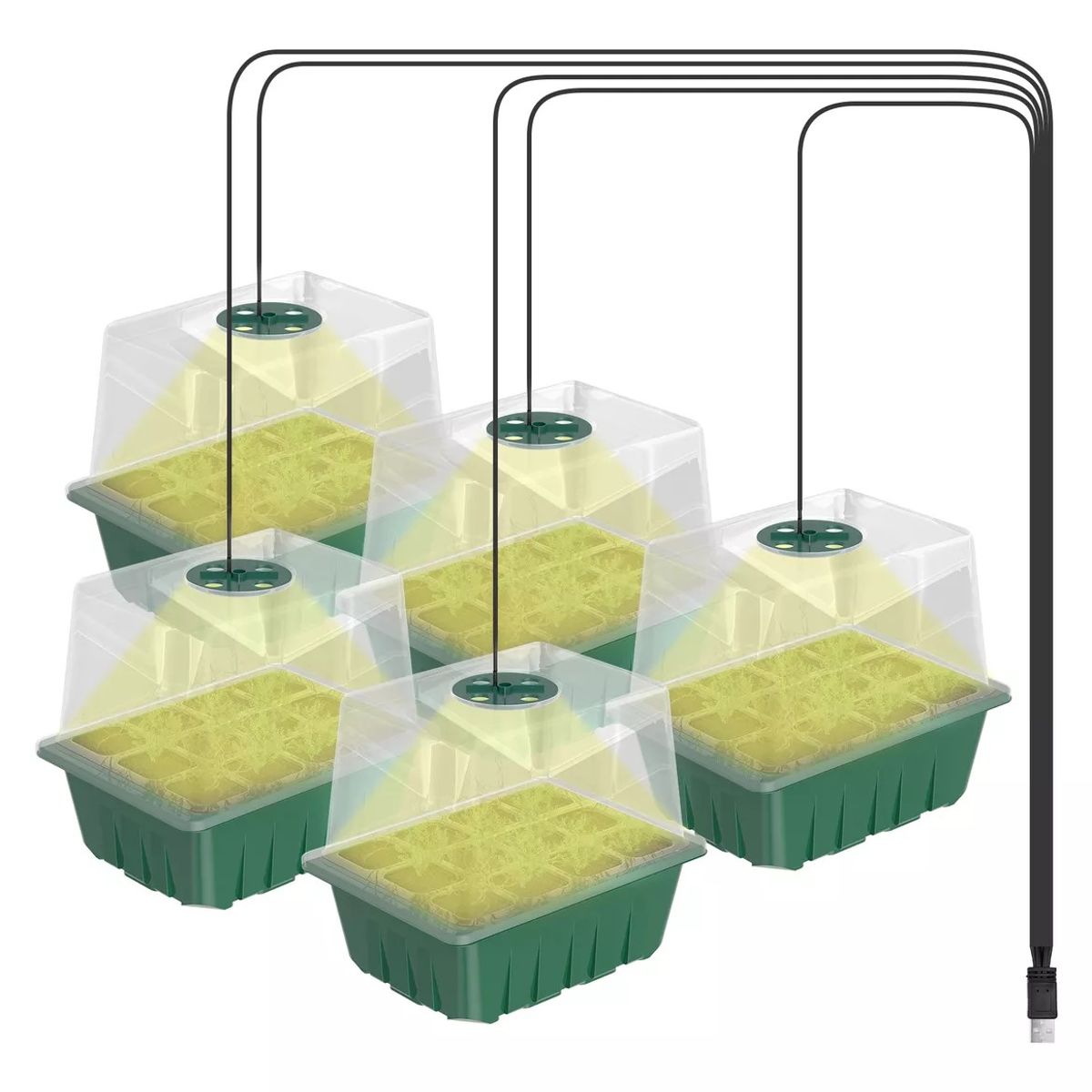 YAYKO - 31 Kits Bandejas Germinadoras Con Luz Invernadero Semillero